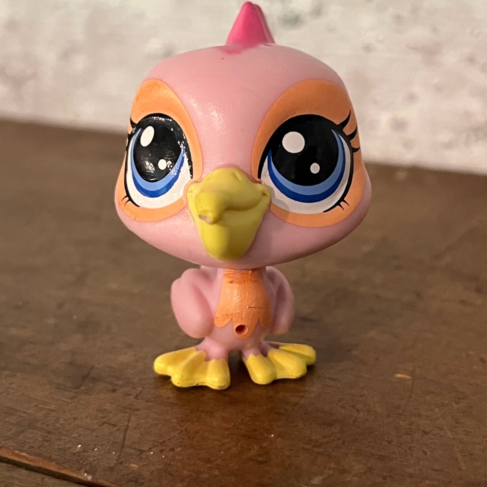 Littlest Pet‎ Shop LPS # 60 Pinky Pelly Pink Pelican Blue Eyes